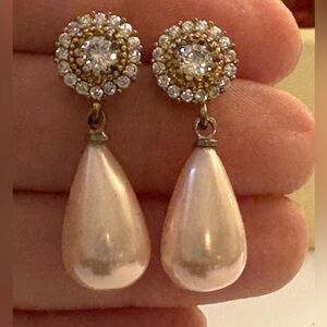 Gold and Pink Drop Earrings 925 Posts